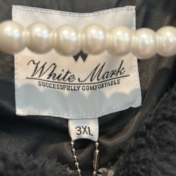 White Mask faux fur Black and Gray Plaid Jacket shacket plus size xxxl 3XL women - Picture 2 of 7